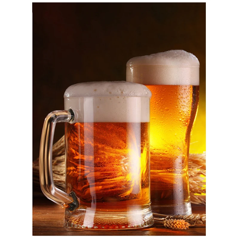 

Алмазная 5D Вышивка «сделай сам», картина из квадратных страз с изображением пива, вышивка крестиком, мозаика для бара, ресторана