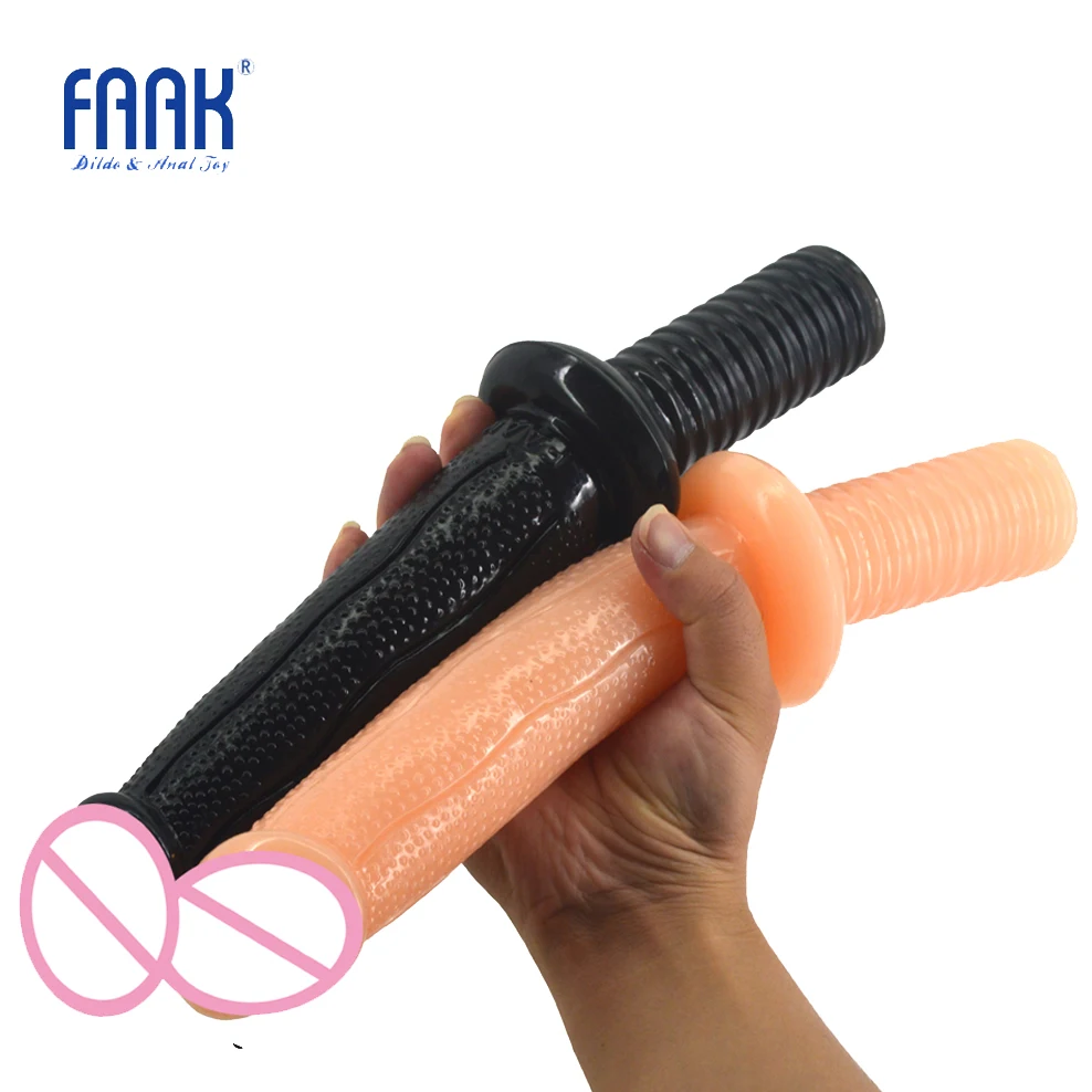 Реалистичный фаллоимитатор FAAK с винтовой ручкой выпуклые частицы текстура