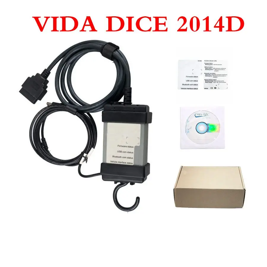 2014D Новейший для volvo vida Dice 2015A 2014D полный чип Автомобильный диагностический инструмент многоязычная игральная кость Pro для Volvo Dice сканер зеленая доска - Цвет: 2014D