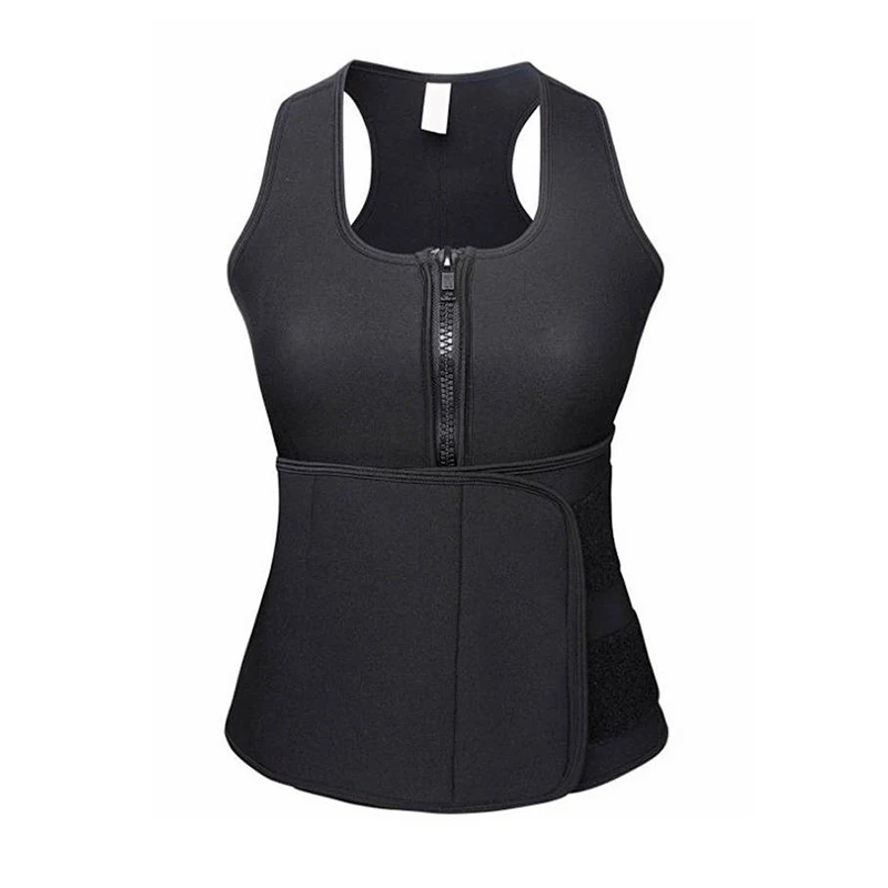 

Sweat Neoprene Sauna Suit Tank Top Vest with Adjustable Body Shaper Waist Trainer Belt Waist Trimmer Belt Shapewear Plus Size