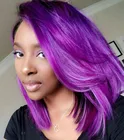 Remy бразильские волосы 13x4 фиолетовый парик короткие Боб кружевные передние человеческие волосы парики предварительно выщипанные фиолетовые цветные кружевные передние al парики для женщин