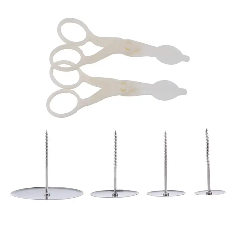 

6pcs Safe Durable Cake Flower Nail and Flower Lifters Set for Petal Paste Sugar Paste Cake Decorating