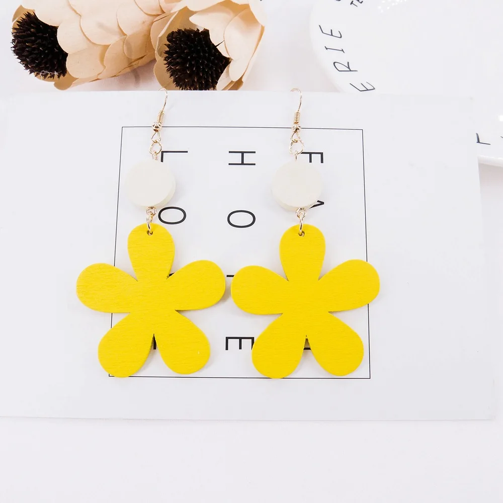 Модные корейские Желтые Женские Простые Подвесные серьги длинный банановый