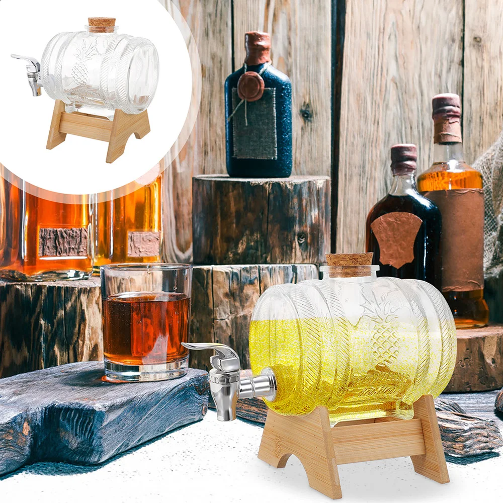 

2 Sets of 1kg Vintage Beverage Dispenser with Bamboo Rack and