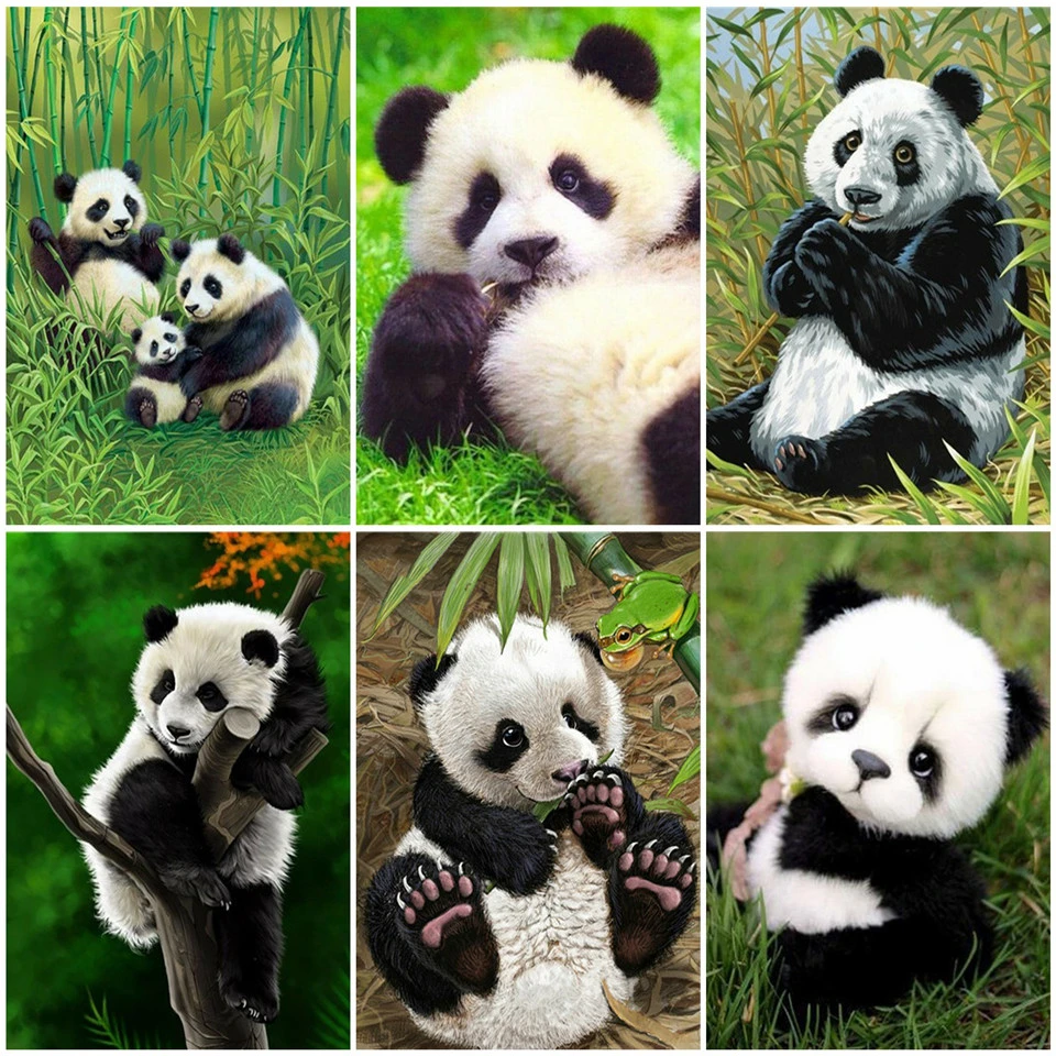 AZQSD Краски Раскраска по номерам холст ing Наборы панда ручной ed подарок DIY Хо