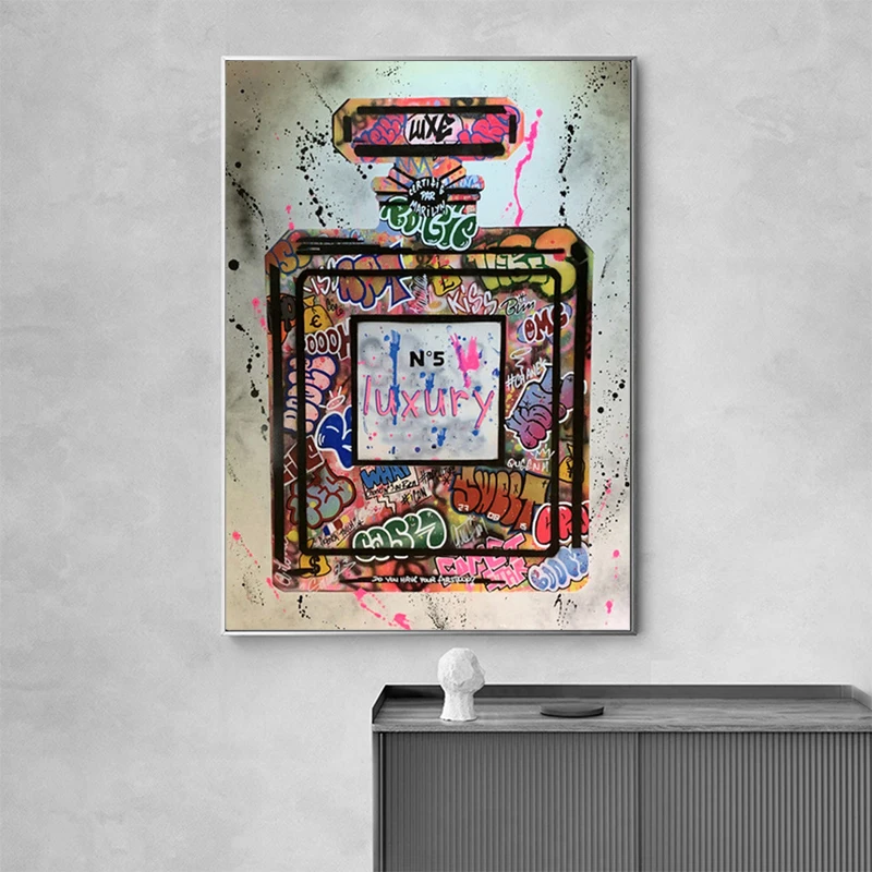 

Modern Graffiti Art Fashion Women Canvas Paintings Perfume Poster Print Wall Art Pictures for Living Room Home Decoration