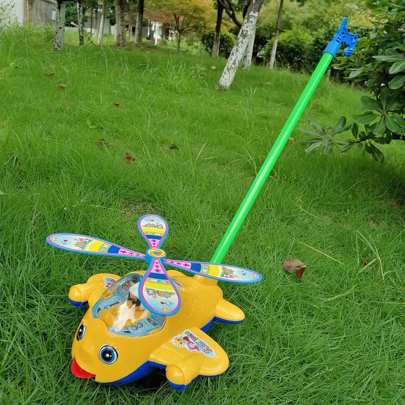 

Тележка-ходунок для детей, мультяшный самолёт, игрушечная тележка, Уличный спорт, язык, выход, рука, толчок, хождение, сопротивление, автомоб...