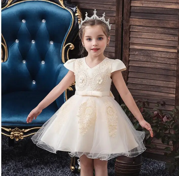 Новинка кружевное платье принцессы с вышивкой для выпускного вечера Детские