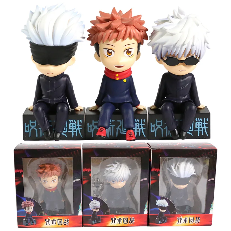 

Jujutsu Kaisen Itadori Yuji Gojo Satoru Q Version PVC Figure Collectible Model Toy Car Decoration Doll