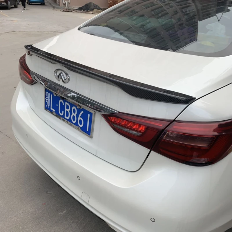 Черный Автомобильный спойлер из натурального углеродного волокна для багажника