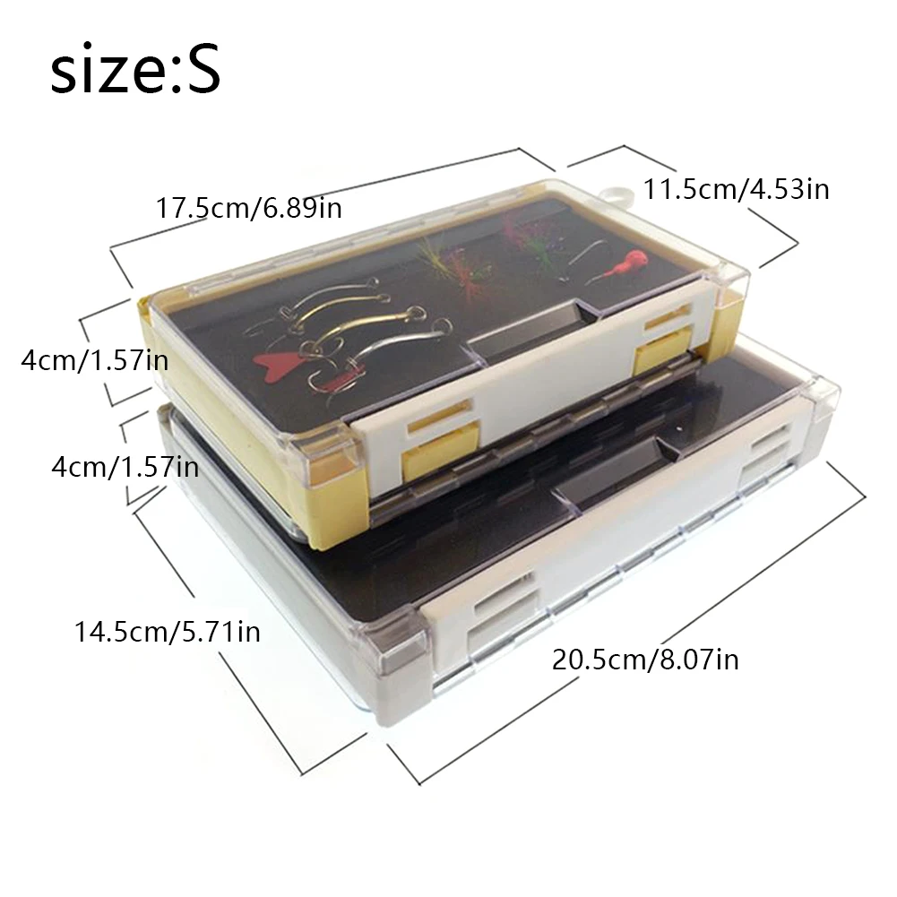 

Fishing Box Compartments Fishing Accessories Lure Hook High Strength Fishing Tackle Transparent Double Sided Bait Box Storage