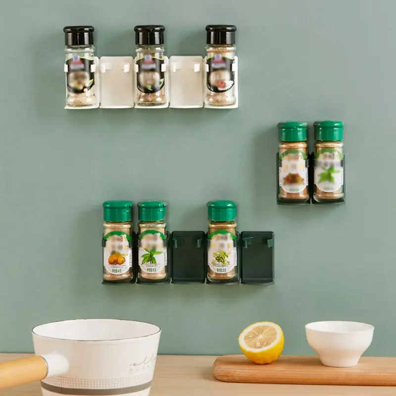 5PCS/Set Kitchen Storage Rack Wall Mount Ingredient Cabinet Condiment Seasoning Bottle | Дом и сад