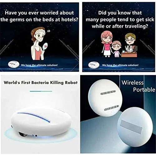 

Portable Intelligent UV Disinfection Robot Wireless Portable and Disinfection Mite Removal Equipment for Hotel Family Bed