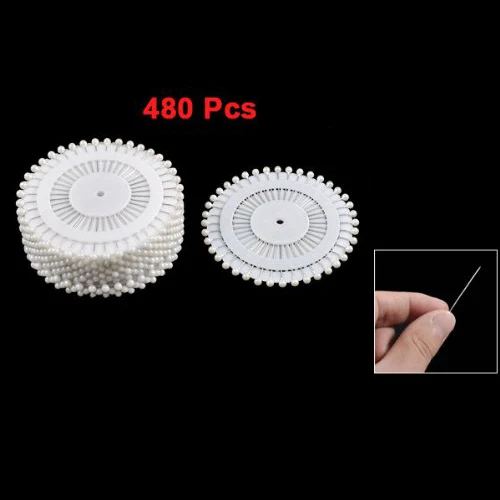 

480 pcs Pins Straight Pins Round Head Pins for Couture Wedding Decoration DIY Crafts - White