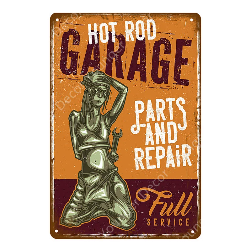 Dad's Garage Pin Up Girl Route 66 жестяная вывеска металлический плакат художественное украшение стены Паб Бар Кафе домашний декор винтажное железное ремесло YI-085 - Цвет: YD2789EI