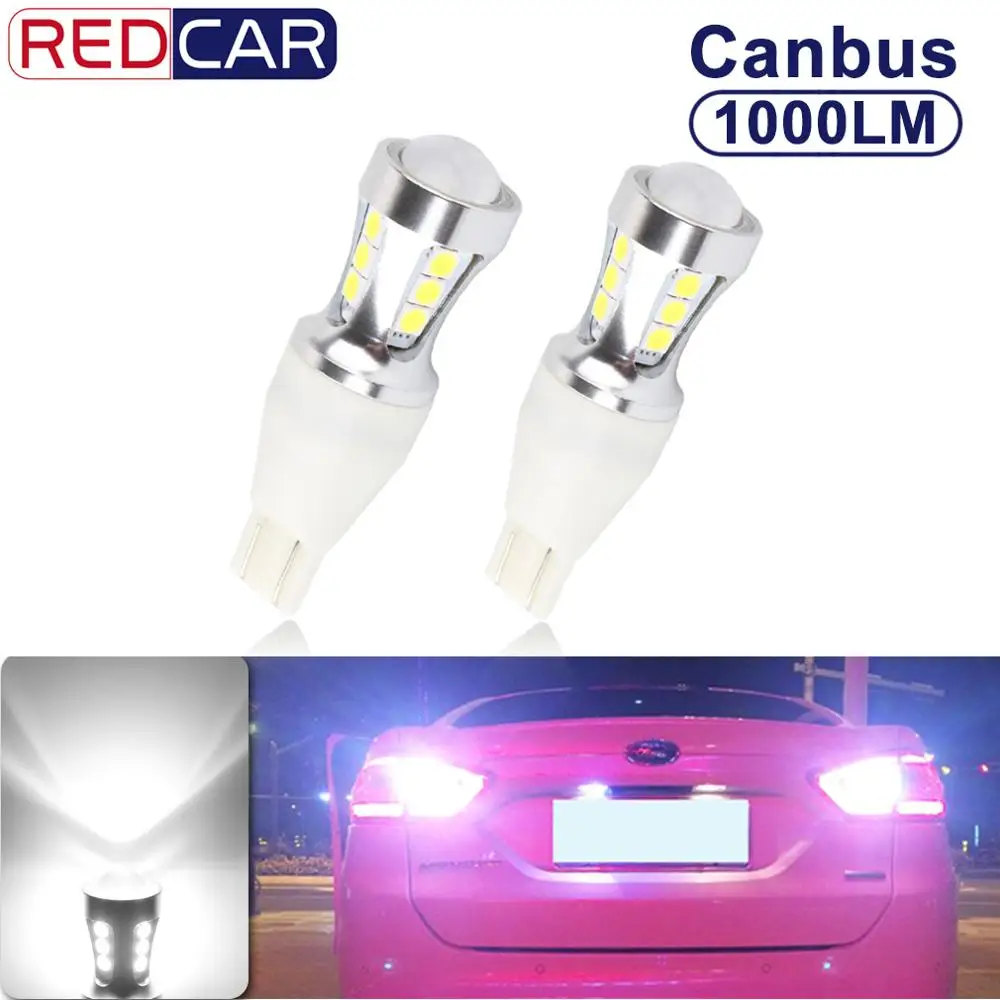 2 шт. W16W T15 Светодиодный лампочки Canbus OBC Error Free 1000Lm светодиодный запасной