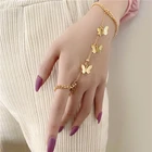 Женское кольцо в стиле хип-хоп, с длинной цепью и бабочкой