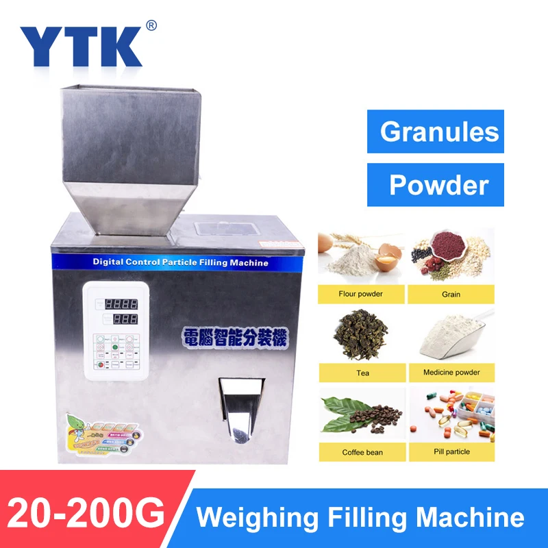 

YTK 200G Granule Powder Filling Machine Automatic Weighing Machine Medlar Packaging Machine for Tea Bean Seed Particle
