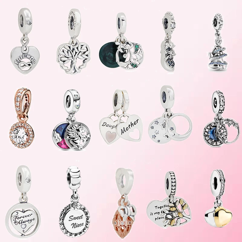 

2021 nueva 100% de Plata de Ley 925 de moda DIY encanto de dibujos animados creativo base pulsera de cadena colgante para novia