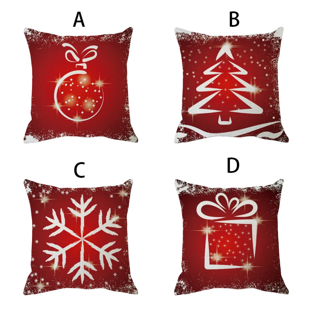 

Christmas Cotton Linen Throw Pillow Case Cushion Cover Home Sofa Decor Christmas Decorations Winter Home Decoration