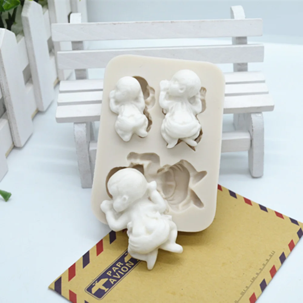 Luyou 3D спящие Детские Силиконовые формы для мастики инструменты украшения торта