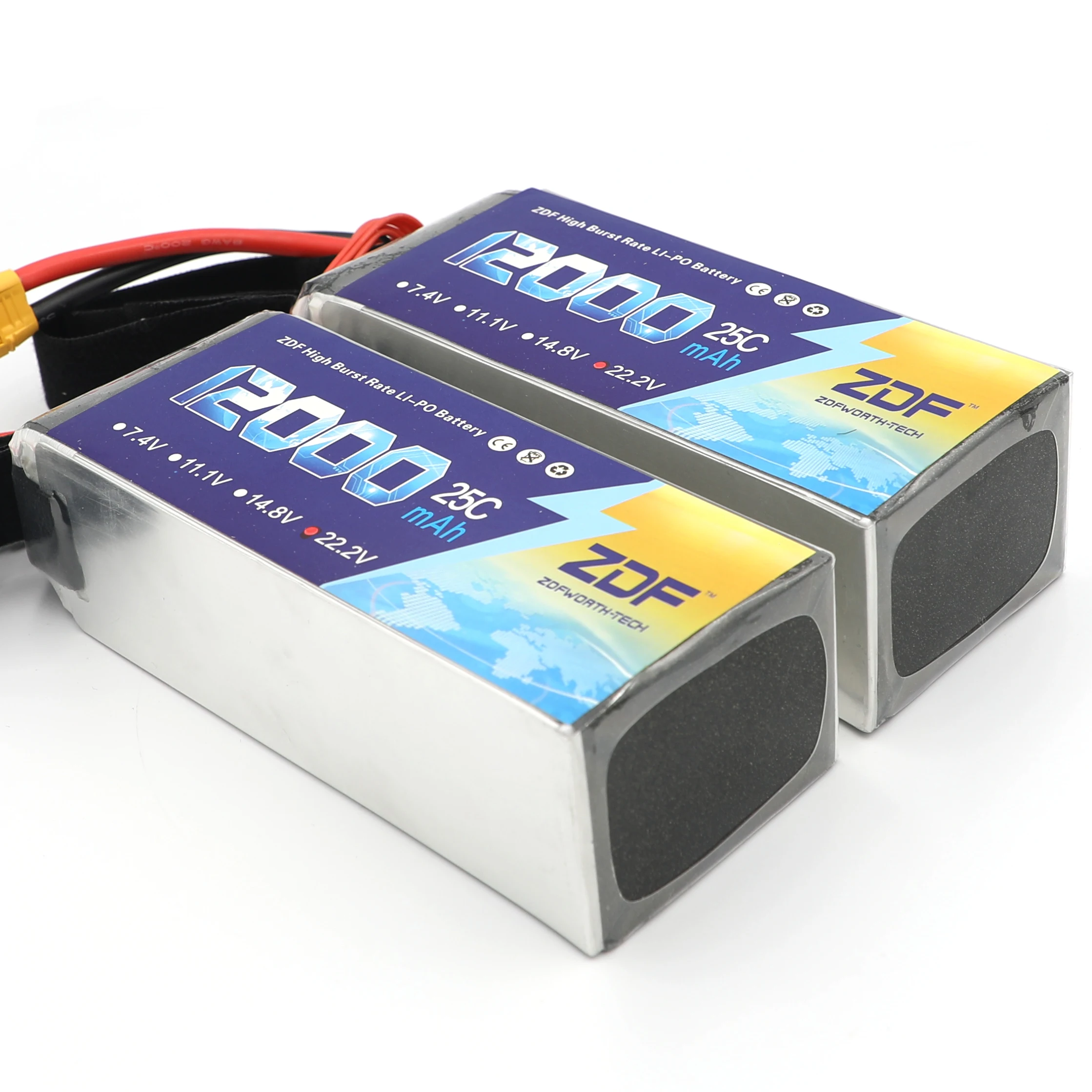 ZDF 2pcs RC летательный аппарат LiPo батарея 22,2 V 12000mAh 25C 6S для радиоуправляемый самолет, Квадрокоптер автомобиль Лодка вертолет 6S RC батареи LiPo