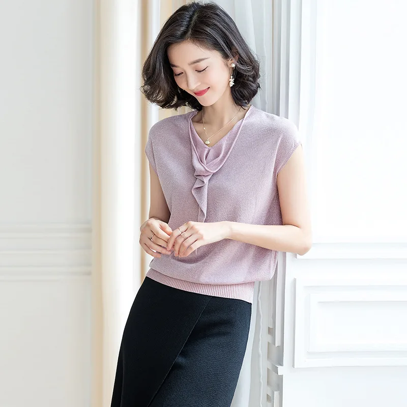 

Женская футболка с коротким рукавом и круглым вырезом