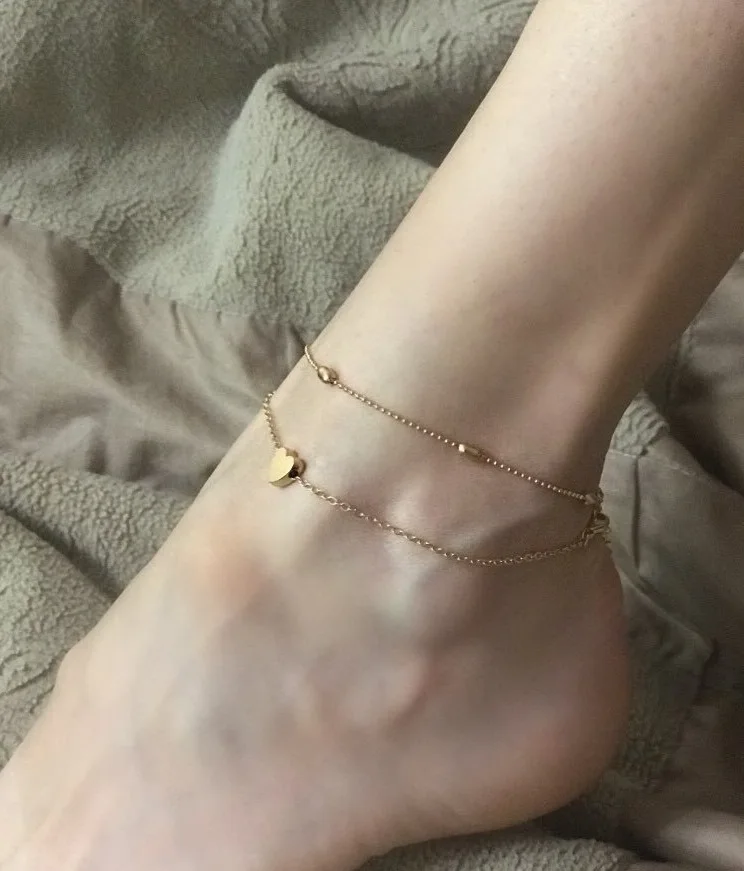 

Simple Heart Female Anklets Barefoot Crochet Sandals Foot Jewelry Leg New Anklets On Foot Ankle Bracelets For Women Leg Chain