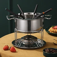 10pcs set high quality stainless steel melting furnace ice cream melting pot cheese fondue kitchen accessories