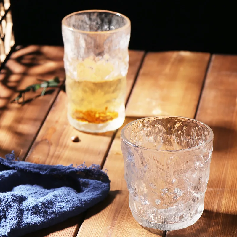 

10pcs Glass water cup glass frosted glass net red glacier cup wind cup