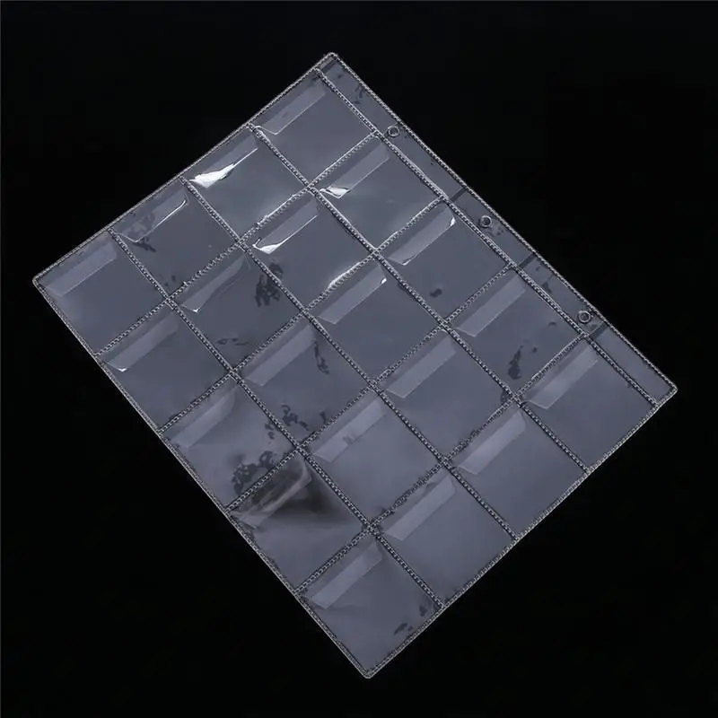 20 Pocket Transparent Plastic Coins Floder Sheet Holder Collecting Penny Pages Box Sheets Storage Bag Album |