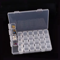 brightshark 28 slots clear plastic beads holder storage box for nail art manicure tools jewelry display case organizer box