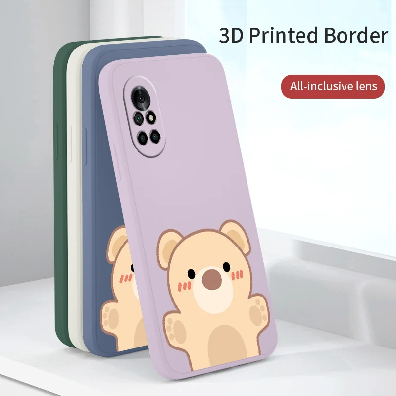 

Hug Little Bear Phone Case For Huawei Nova 8 7 Pro SE 6 SE 5 Pro 5Z 5I 5Ipro 5T 4 4E Liquid Silicone Cover