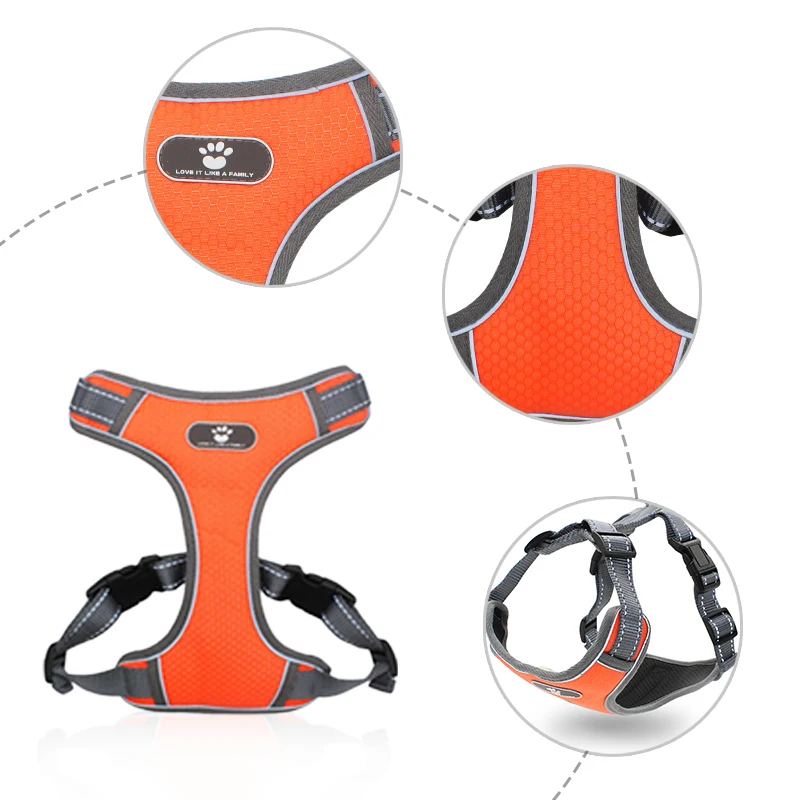 Собачья шлейка-жилетка Регулируемые мягкие с воздухопроницаемой сеткой