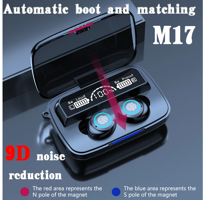 Беспроводные Bluetooth наушники V5.0 TWS M17 9D стерео водонепроницаемые наушники-вкладыши
