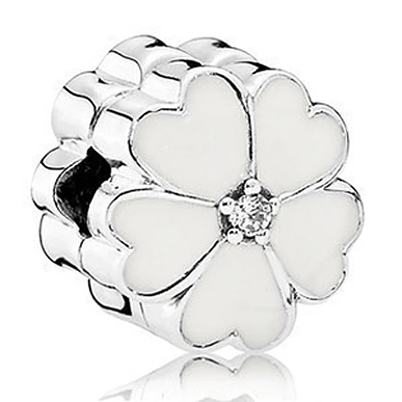 Daisy Meadow Poetic Blooms Fixed Primrose Flower Butterfly Clip Charm 925 Sterling Silver Bead Fit fashion Bracelet DIY Jewelry | Украшения