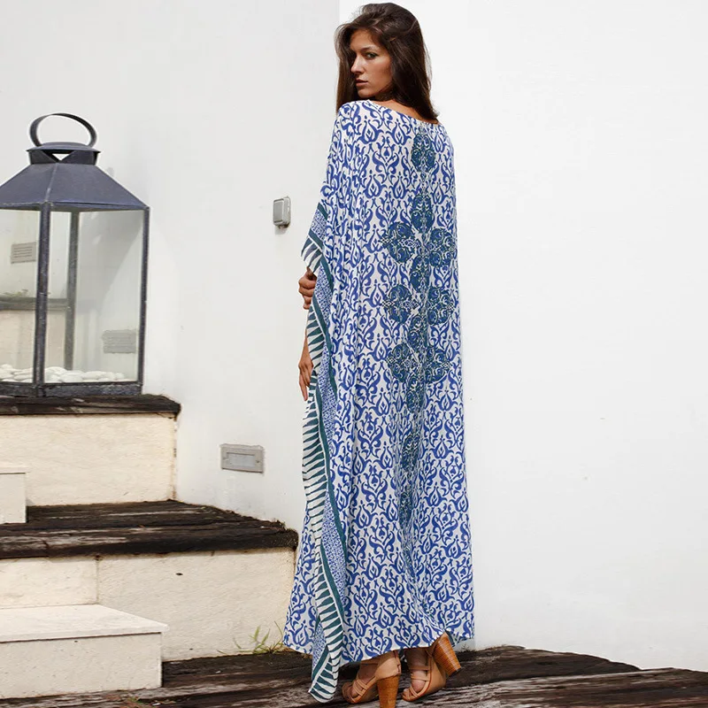 

2021 new Bohemian style fake robe skirt loose Beach Women's robe kimono sarong sunscreen swimsuit blouse