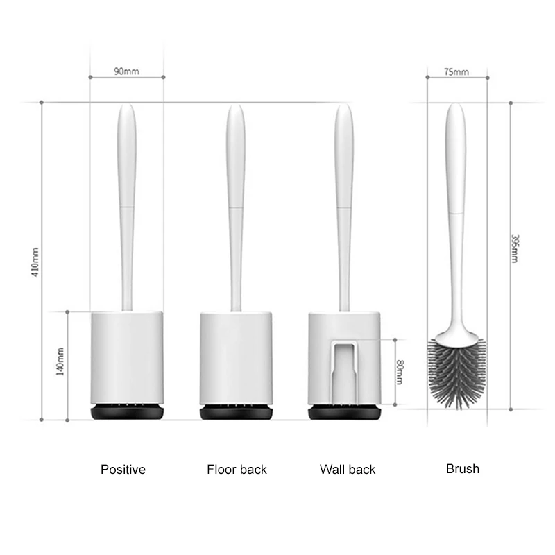 

Silicone TPR Toilet Brush and Holder Quick Drain Cleaning Brush Tools for Toilet Household WC Bathroom Accessories Sets
