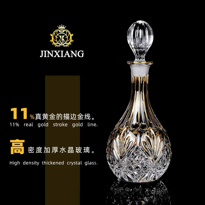 

luxury bending style Crystal glass lead-free Whiskey Decanter for Liquor Scotch Bourbon 200901-10