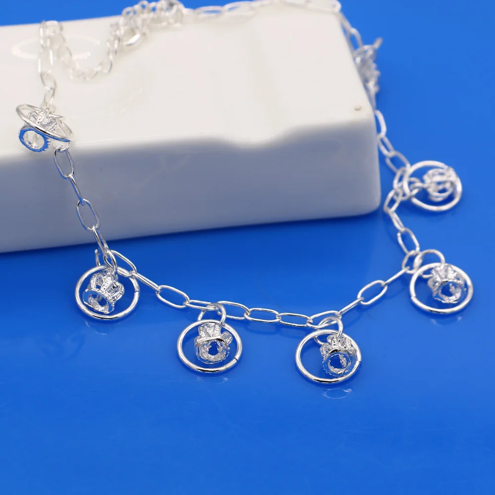 Женский винтажный браслет под сандалии Летний Пляжный из 100% стерлингового