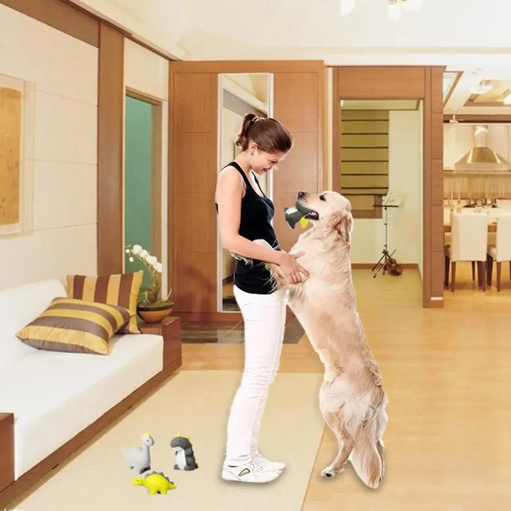 

1PCS Pet Sound And Chew Toy With 4 Styles For Dogs Cute Dinosaur Shaped Latex Interactive Toy
