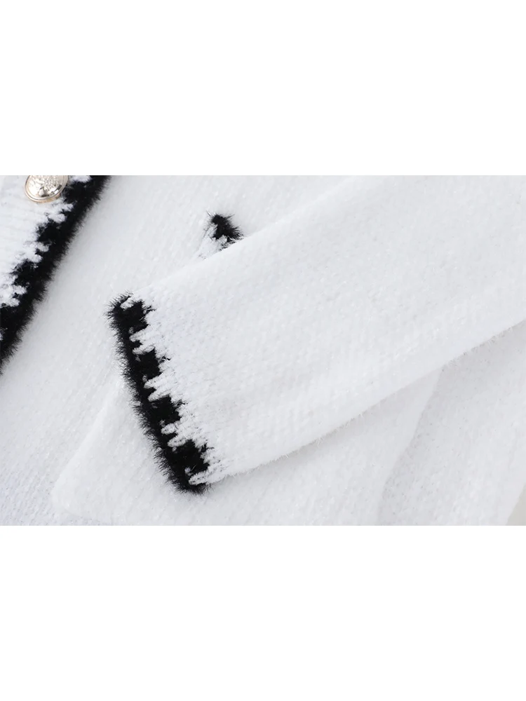 Женский вязаный кардиган с V-образным вырезом длинным рукавом |