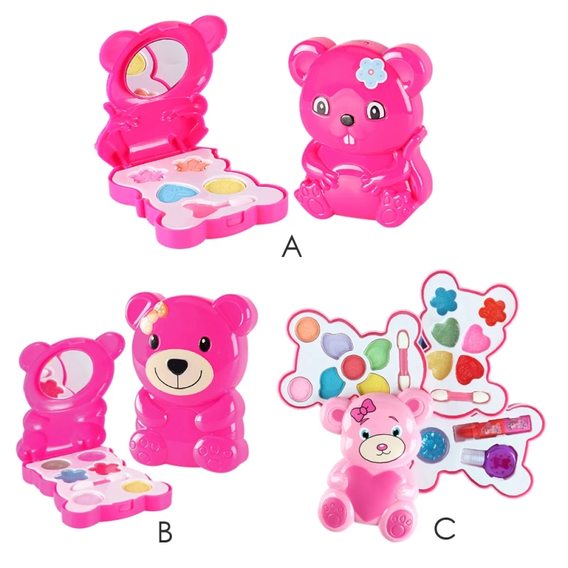 Детский косметический набор для макияжа моющаяся коробка мультяшный медведь