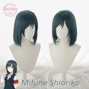 Anihutmifune Shioriko, парик для косплея LoveLive PERFECT DREAM PROJECT, черно-синие волосы для косплея Mifune Shioriko LoveLive PDP