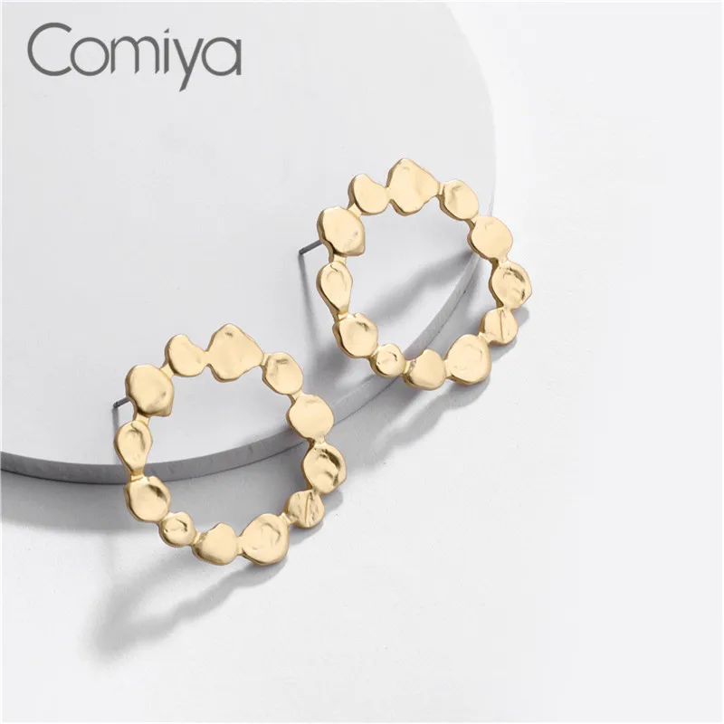 Comiya модные серьги гвоздики золотого цвета цинковый сплав в форме цветка круглые