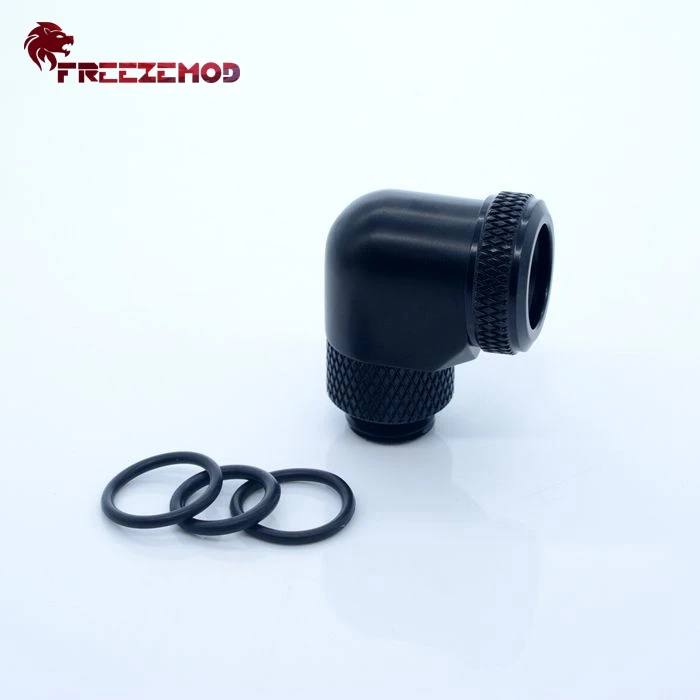 FREEZEMOD латунь резьба 90 градусов 360 Поворотный фитинг адаптер 14 мм Жесткая трубка G1/4 компьютер pc кулер для воды фитинг. YGKN-L90