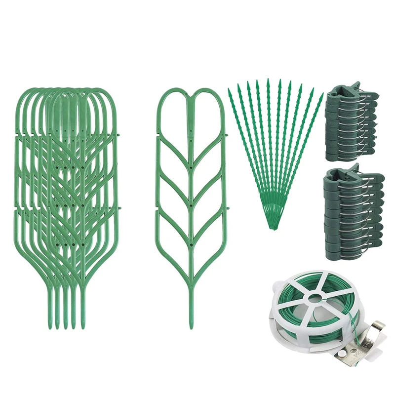 

37Pcs Plant Trellis for Climbing Plants Bundle Pack - Leaf Shape Houseplants Trellis,Plant Clips,Zip Ties,Wire Twist Tie