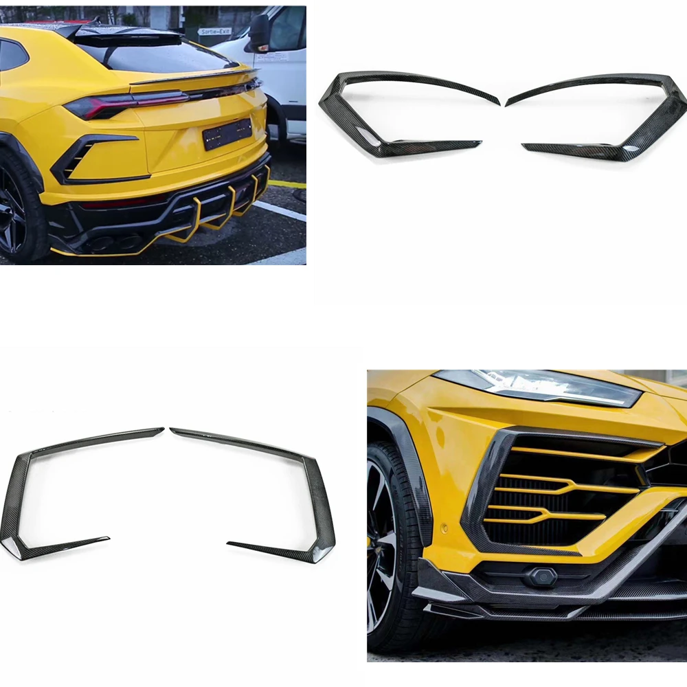 

Rear Bumper Spoiler Wing Cover Trim For Lamborghini Urus Real Carbon Fiber Front Outlet Air Side Vents Frame Duct Add On Kit