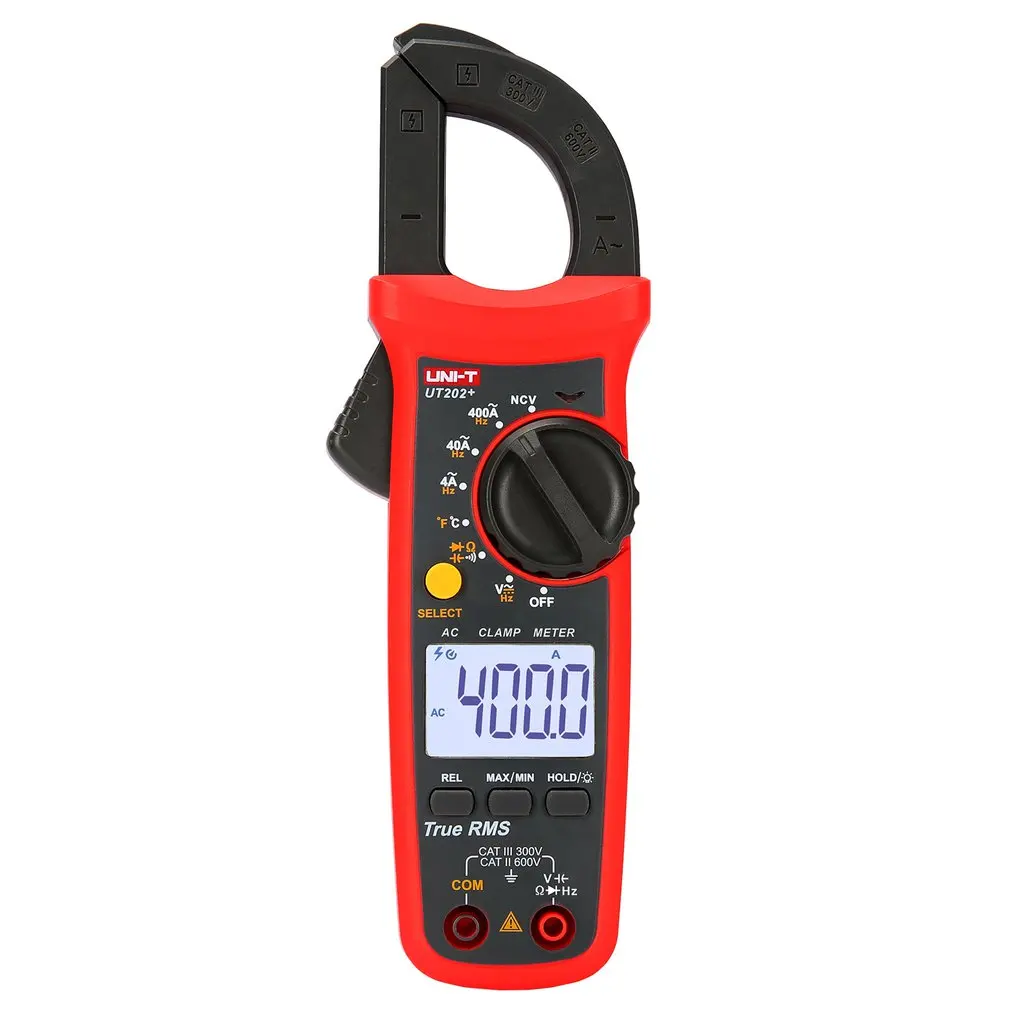 

RMS Clamp meter UT201+/UT202+/UT203+/UT204+ 400-600A false detection protection Auto range high precision multimeter