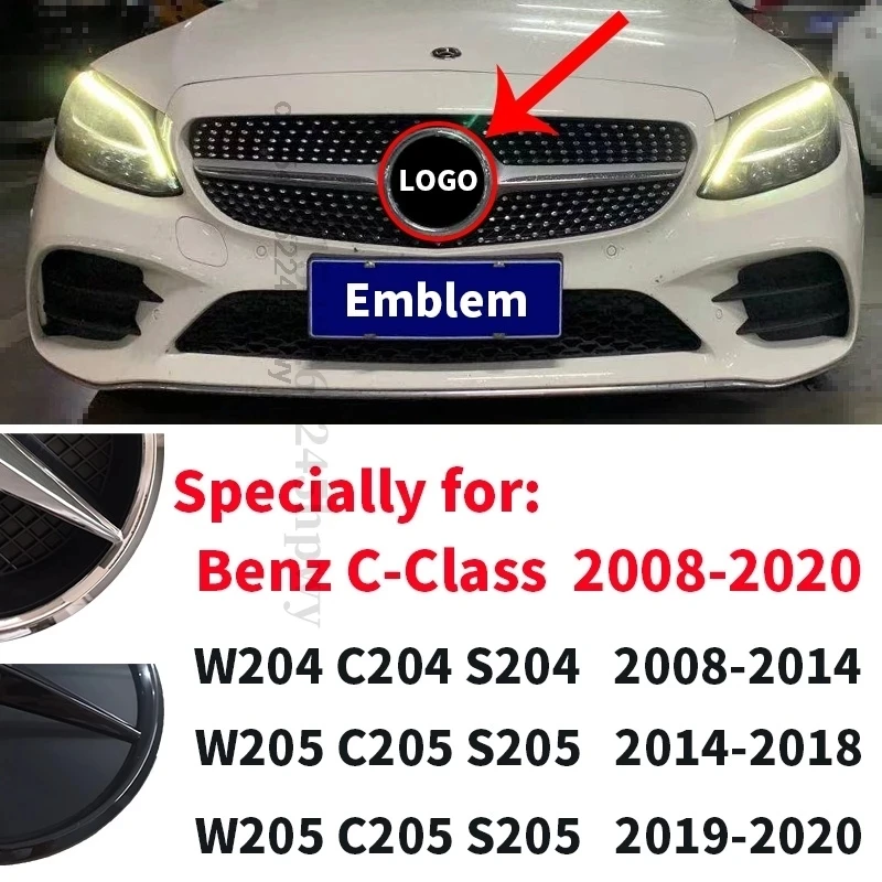 

Emblem Insignia Logo For Mercedes Benz C Class W204 W205 C204 S204 C205 S205 Mirror Grid Front Grill Badge Grille Accessories